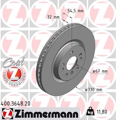 Bremseskive ZIMMERMANN 400.3648.20