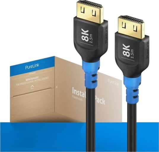 Purelink Flexinstall Series Ultra High Speed Hdmi Kabel Hdmi Hann Til Hdmi Hann 1.5 M Trippel Beskyttelse Svart 8K 60Hz Støtte Up To 48 Gbps Data Transfer Rate Installerpack En Pakke 35