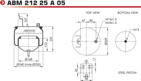 Luftbelg fjæring NEOTEC ABM21225A05 Luftbelg fjæring NEOTEC ABM21225A05