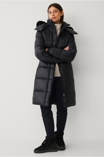 Áhkká Parka Gold Shiny Parka w Detachable Hood Svart