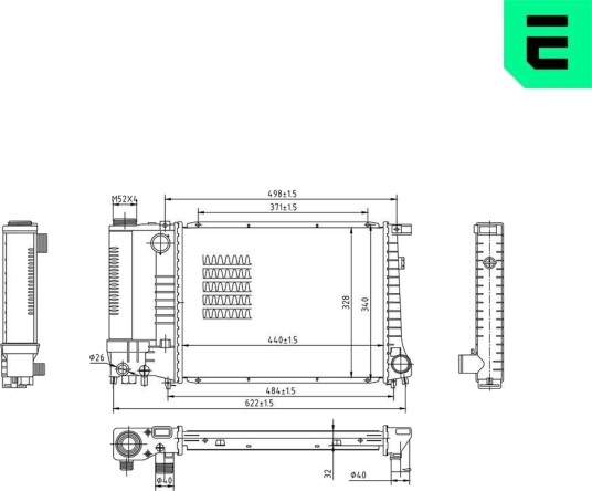 Radiator, motorkjøling ERA 673641 Radiator, motorkjøling ERA 673641