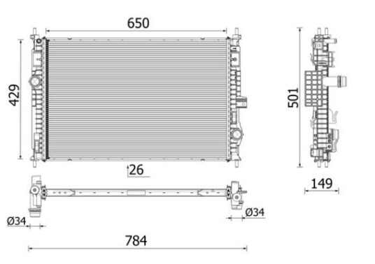 Radiator MAHLE ORIGINAL CR 2710 000P