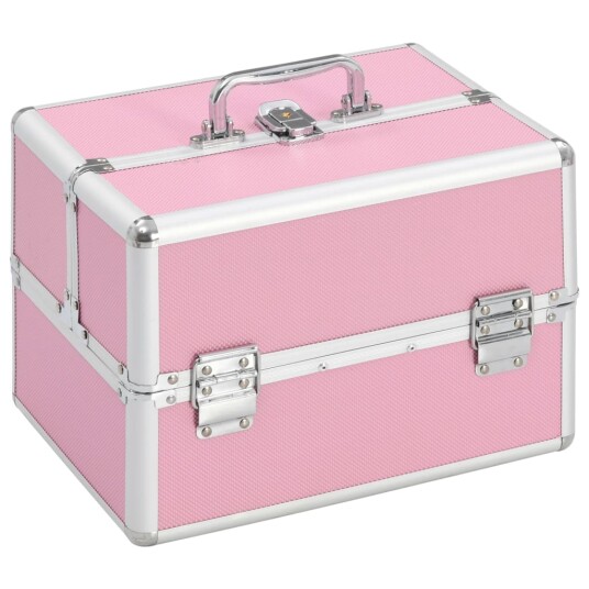 Sminkeveske 22x30x21 cm rosa aluminium 91830 Sminkeveske 22x30x21 cm rosa aluminium 91830