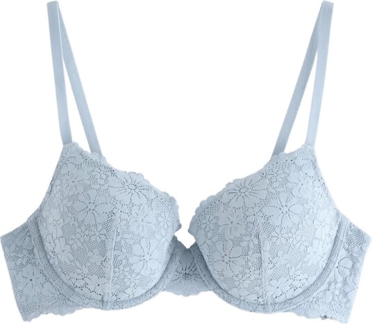 Lindex Lilja T Shirt Bra With Lace Blue 70 C