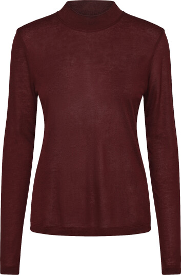 Filippa K Lyocell Cashmere Mock Neck Top Burgundy S