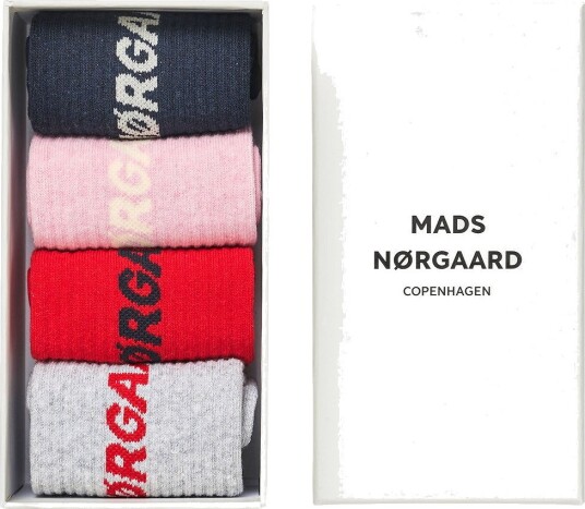 Mads Nørgaard Sokker - 4-pack - Mix - Mads Nørgaard - OneSize - Sokker Grå Marineblå Rosa Rød