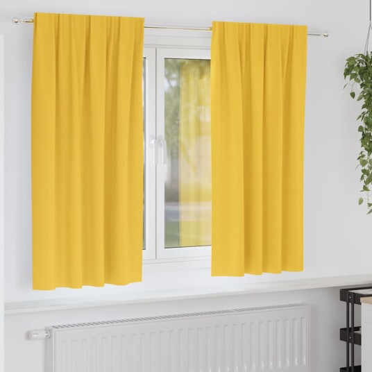 Gardiner med gardiner 2 pcs sennepsgul Polyester