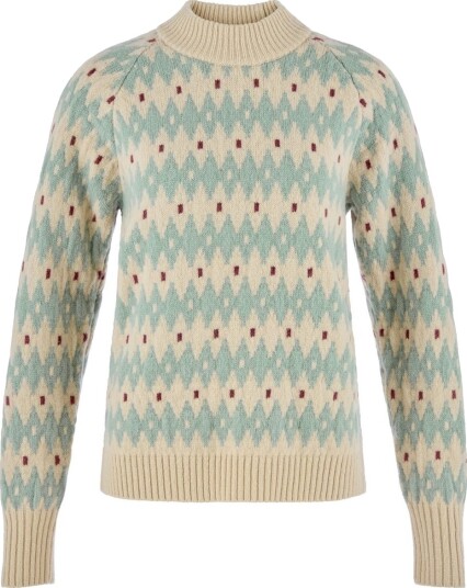 Fjellreven Övik Jacquard Knit W Light Beige misty Green S