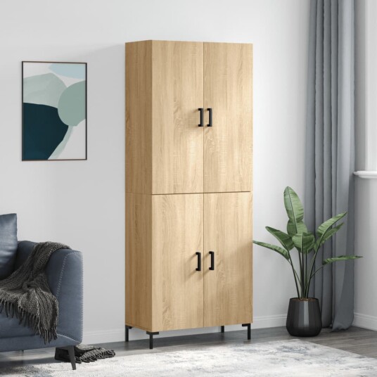 vidaXL Highboard sonoma eik 69,5x34x180 cm konstruert tre 8720845409272