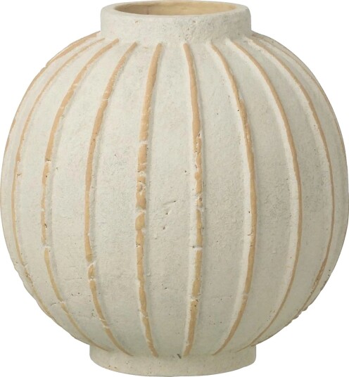 J Line Vase Ball Terrac Wh/Bei L   Cream   H30CM
