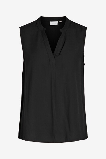 Vila Topp viRosa V neck S/L Top Svart