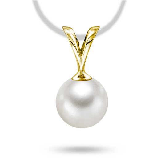 Pan Jewelry Anheng i 585 gult gull med ferskvannsperle