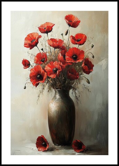Red Poppies in a Vase Plakat Plakat / 100x150cm