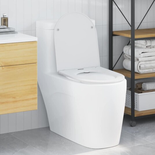  Rask Frigjøring Toalettsete Hvit 44 X 36.4 3.4 Cm Duroplast