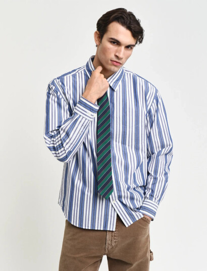 GANT Rel Papery Poplin Stripe Shirt Blue S GANT Rel Papery Poplin Stripe Shirt Blue S