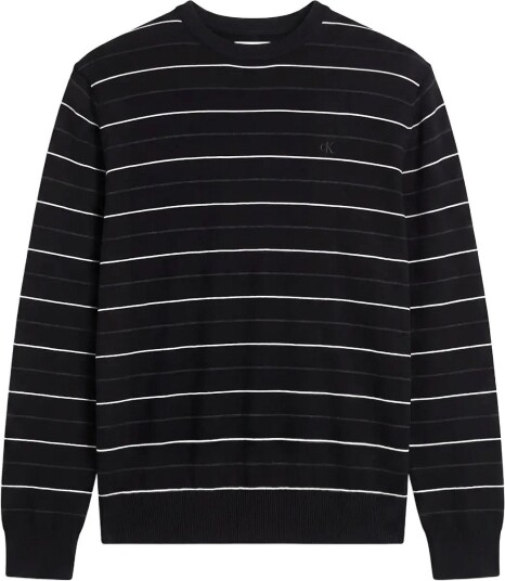 Calvin Klein Ls 100% Merino Stripe Crew 14Gg Black XL Calvin Klein Ls 100% Merino Stripe Crew 14Gg Black XL
