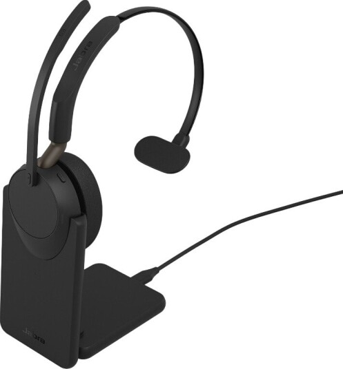 Jabra Evolve3 65 Mono UC Hodesett med Ladestasjon og USB-C