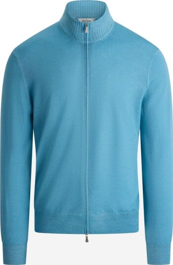Gran Sasso Full zip vintage merino 54 blå herre Gran Sasso Full zip vintage merino 54 blå herre
