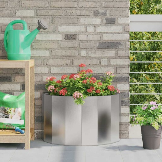 vidaXL Plantekassed sølv 60 x 30 x 35 cm Rustfritt Stål