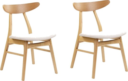 Matsalsstol Beliani Lynn set om 2 Ljus Trä-Beige NO_BRAND Ljusbeige -