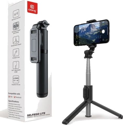 Selfiestang Crong Selfiego Kompakt Selfiestang Med Bluetooth-Stativ (20–101 Cm) Selfiestang Crong Selfiego Kompakt Selfiestang Med Bluetooth-Stativ (20–101 Cm)
