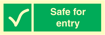 Jo Safety Safe for entry IMO Emergency sign 102200