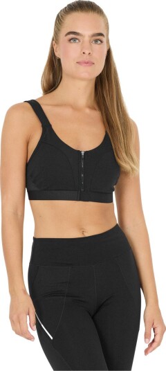 Endurance Crystale W Zip Sports Bra   Black   XL