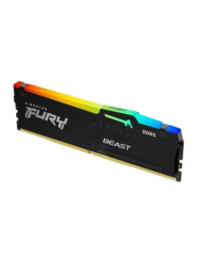 Kingston FURY Beast RGB RGB DDR5 5600 64GB CL40 Single Channel 1 pcs AMD EXPO Svart med RGB