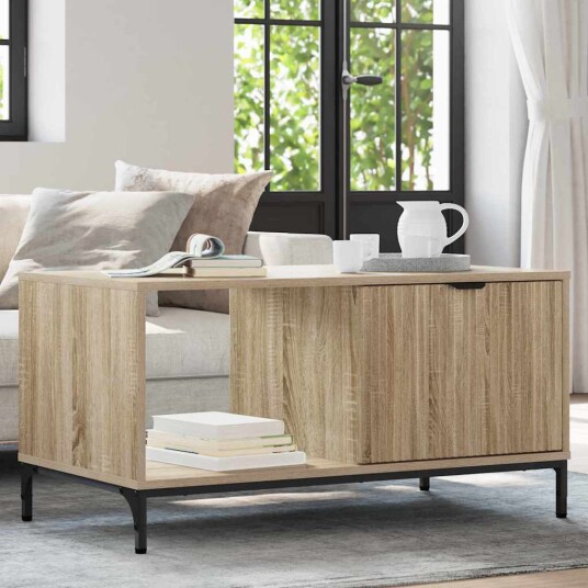vidaXL Kaffebord Sonoma eik 90 x 49 x 46 cm Konstruert tre