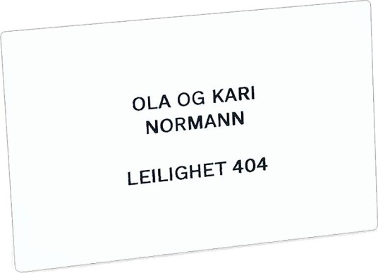 Postkasseskilt system hvit