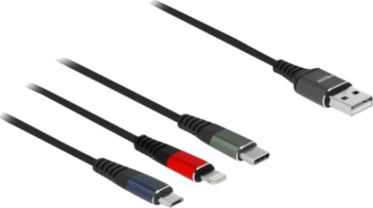 Delock Lightning-Kabel Kun For Lading Usb Hann Til Micro-Usb Type B Lightning Usb-C Hann 30 Cm Svart Delock Lightning-Kabel Kun For Lading Usb Hann Til Micro-Usb Type B Lightning Usb-C Hann 30 Cm Svart