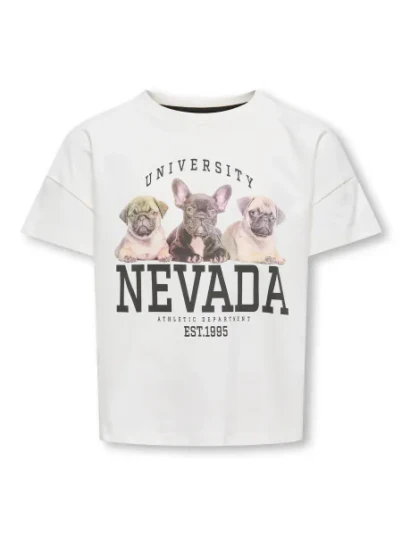 kids ONLY Cloud Dancer Nevada Kogditte Life S/S Ovz Printed Topp Jrs 134 140 kids ONLY Cloud Dancer Nevada Kogditte Life S/S Ovz Printed Topp Jrs 134 140