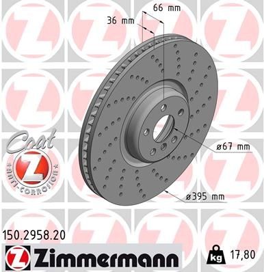 Bremseskive ZIMMERMANN 150.2958.20