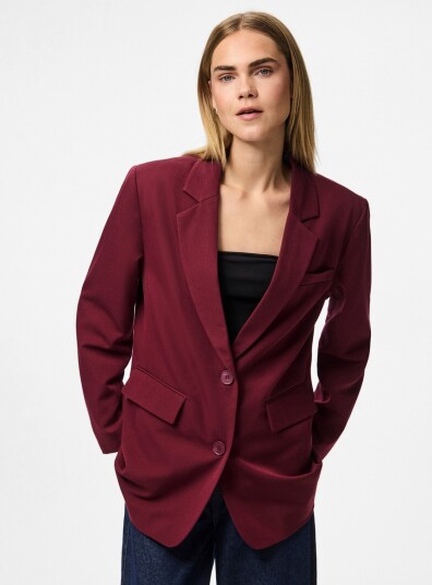 Pieces Pckamil Ls Loose Blazer Noos Bc Burgundy XXL