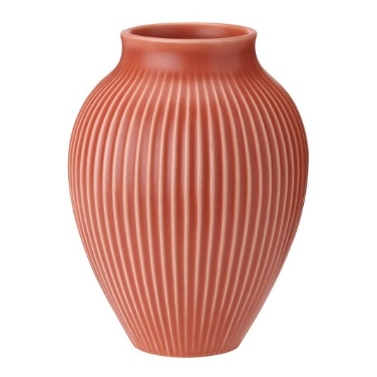 Knabstrup Keramik   Ripple vase 20 cm korall