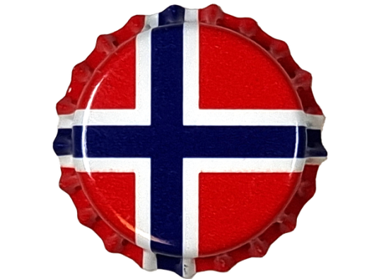 Flaskekapsler Norsk Flagg 100 stk