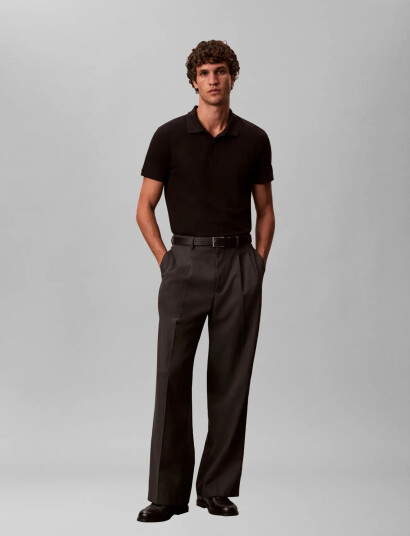 Calvin Klein Ss Slim Refined Pique Polo Black XL