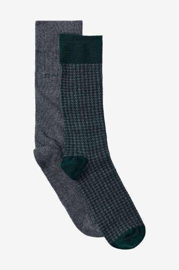 Gant Houndstooth Pattern Socks 2 P Gb Grønn