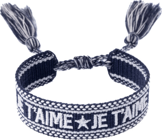 DARK Woven Friendship Bracelet Je T'aime Navy Blue DARK Woven Friendship Bracelet Je T'aime Navy Blue