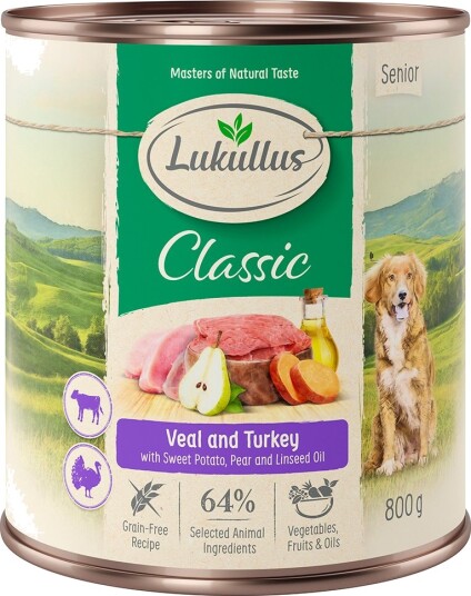Lukullus Våtfôr Senior Naturkost 12 X 800 G
