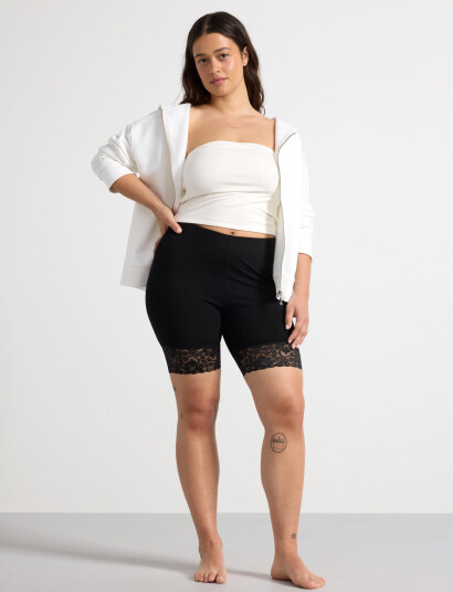 Lindex Leggings Sally Lace Short - Black - S