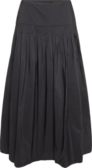 Polo Ralph Lauren Pleated Taffeta Maxi Skirt POLO BLACK 40