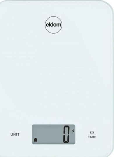 Eldom ARI Kjøkkenvekt med glassplate - 10 kg - Hvit