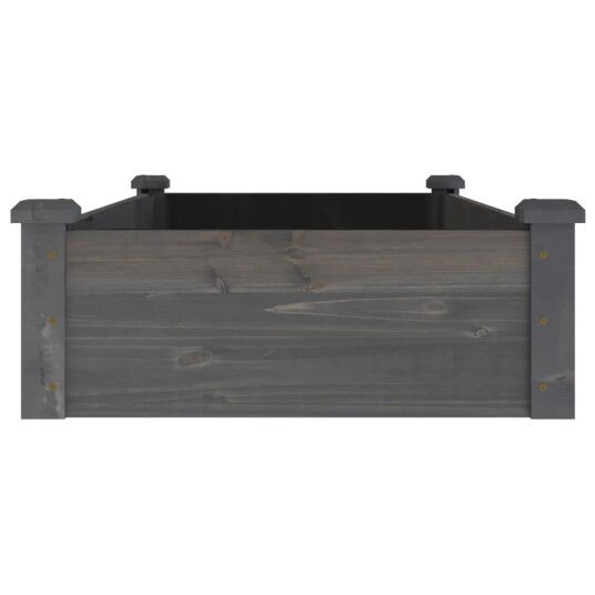 vidaXL Høybed med foring grå 120x60x25 cm heltre gran