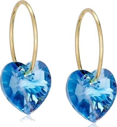 Blomdahl GT Ear Ring 14 mm Heart 10 mm Aquamarine