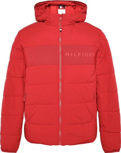 Tommy Hilfiger Detachable Hooded Branded Puffer - Red - XL