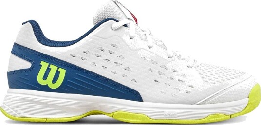 Wilson Rush Pro JR L Allcourt Tennis og padelsko junior Snow White/Snow White/Ensign Blue 35 1/3 Wilson Rush Pro JR L Allcourt Tennis og padelsko junior Snow White/Snow White/Ensign Blue 35 1/3