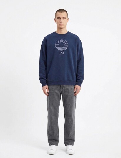 A QUESTION OF Sweat Emb   Navy   XL
