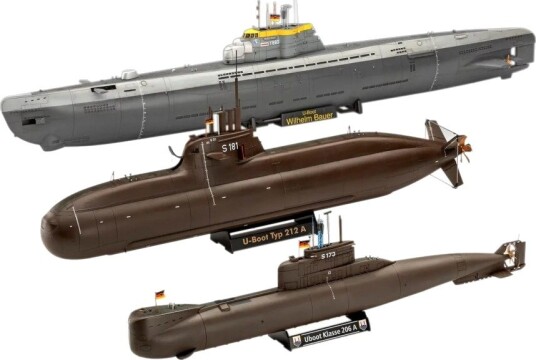 Revell 1/144 Bundeswehr 70 Years – Wilhelm Bauer(U-2540), Type 206A og Type212A