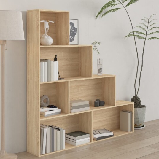 vidaXL Bokhylle/Romdeler sonoma eik 155x24x160 cm sponplate vidaXL Bokhylle/Romdeler sonoma eik 155x24x160 cm sponplate